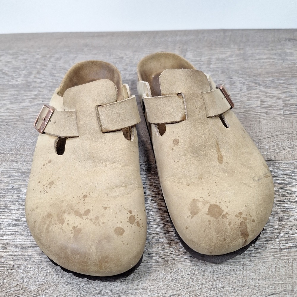 Birkenstock Boston Soft Foot Iron Leather Clog Germany Made Womens 8 R 39 Shoes